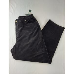 Lauren Jeans Co. Ralph Lauren Corduroy Classic Straight Women's Black Pants 22W